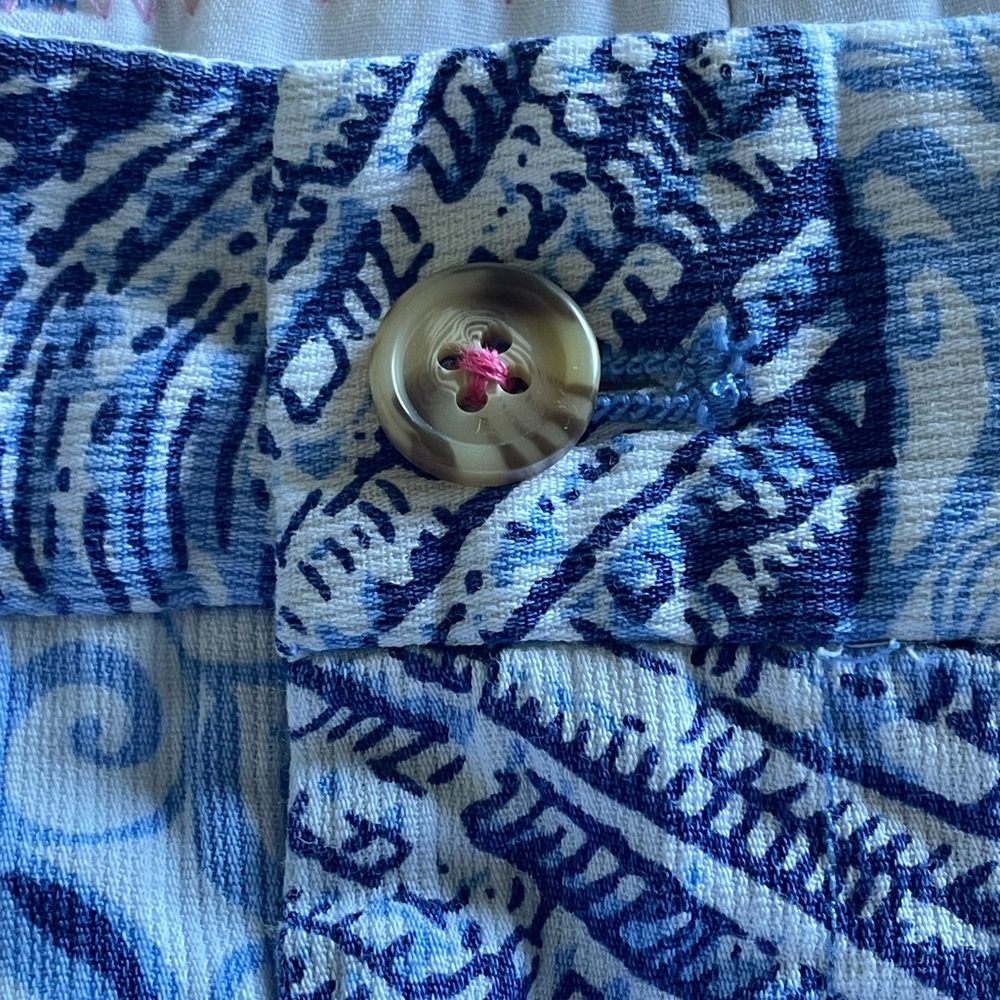 Lily Pulitzer Beaumont Shorts Men's 30R Blue Seashell Print Flat front Bermuda - Picture 14 of 15